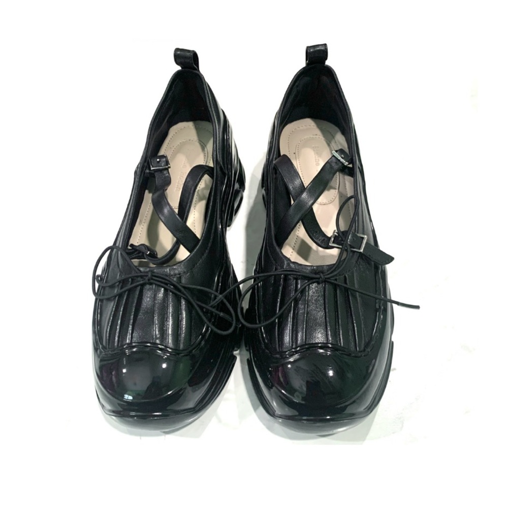 Simone Rocha Trek Tracker Criss Cross Ballerina Platform Shoe Sneaker Black